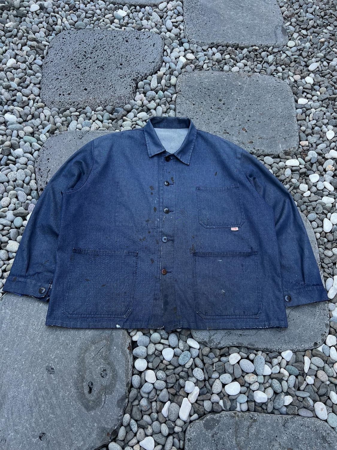 BIG SIZE DISTRESSED DENIM 빅사이즈 프렌치워크자켓 상품이미지1