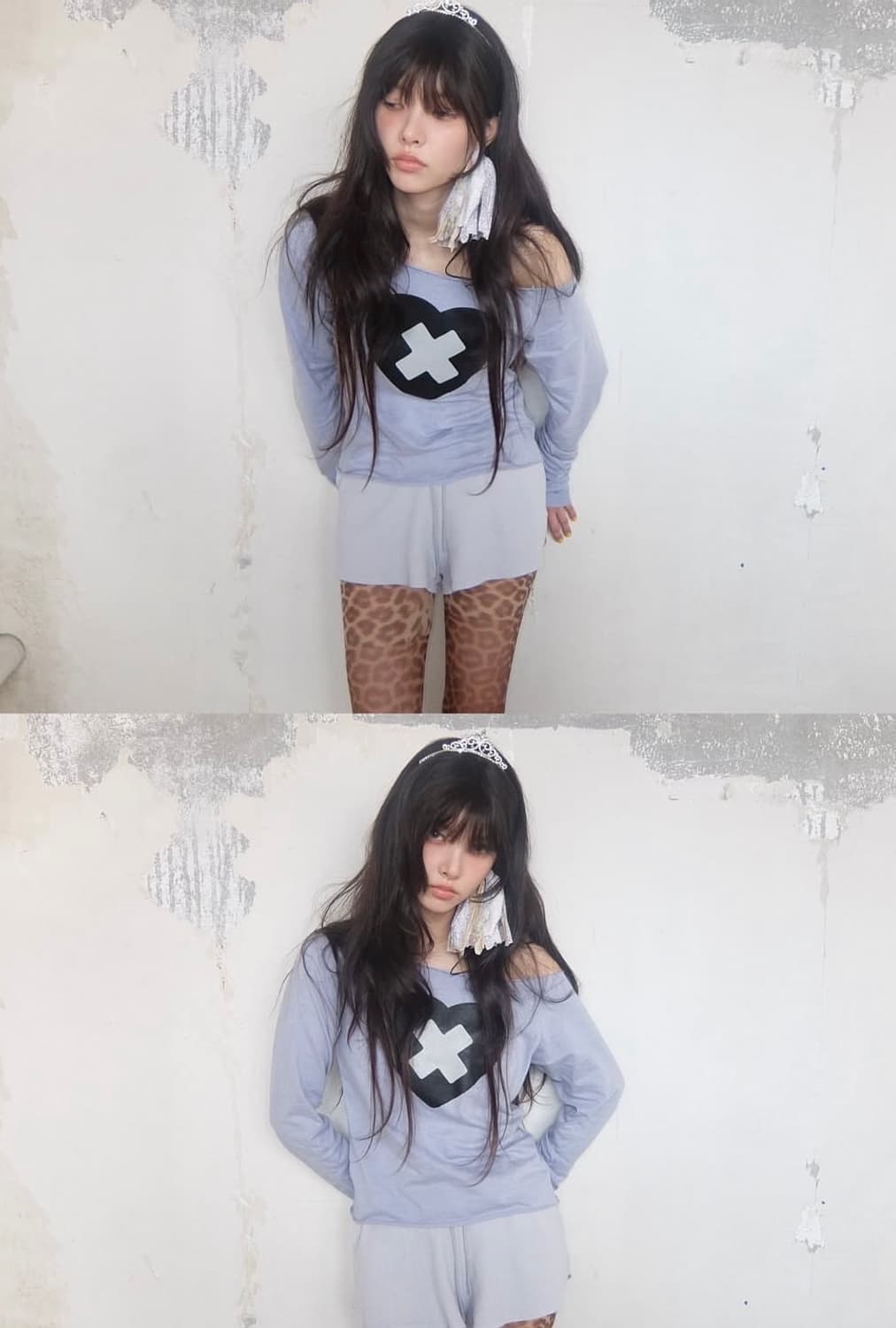 샵페어리 크로스 하트 컷오프 티셔츠 상품이미지2