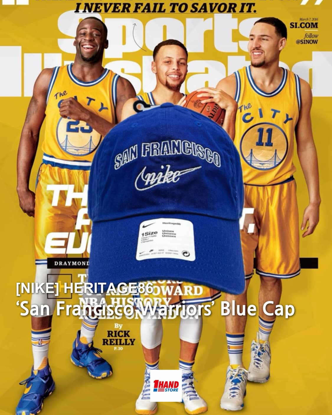 나이키 블루 모자 NIKE NBA 샌프란시스코 워리어스 헤리티지86 볼캡 상품이미지1