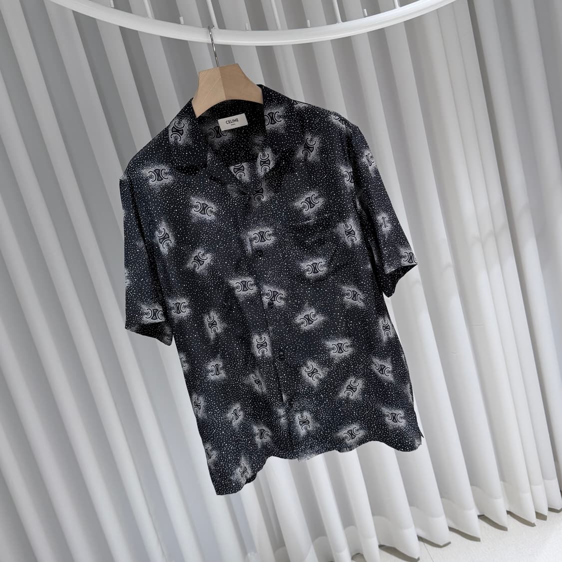 (A+/39) / 셀린느 로고 프린트 폴카 도트 실크 셔츠 상품이미지3
