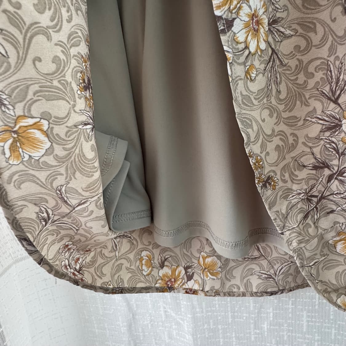 베이지 플라워패턴 롱스커트 상품이미지5