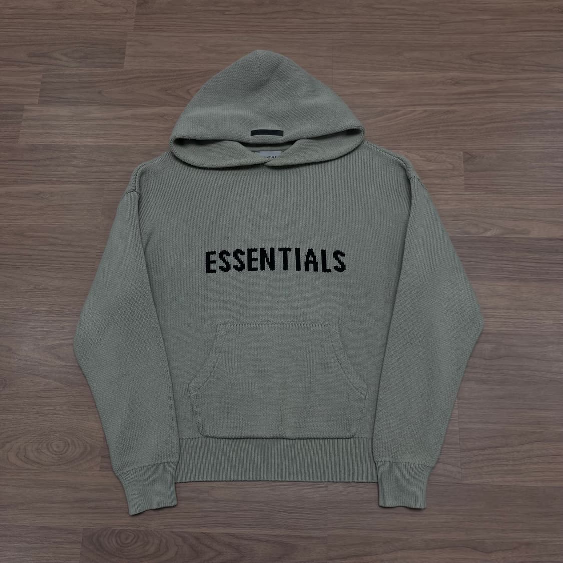 105 피오갓 에센셜 스펠아웃 빅로고 니트 후드티 상품이미지1