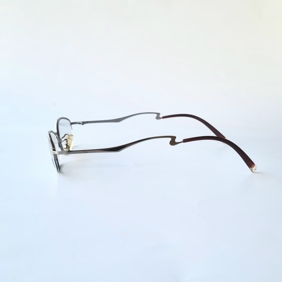 데드스탁 희귀/빈티지 지그재그 템플 오벌 반무테 안경 749 상품이미지4