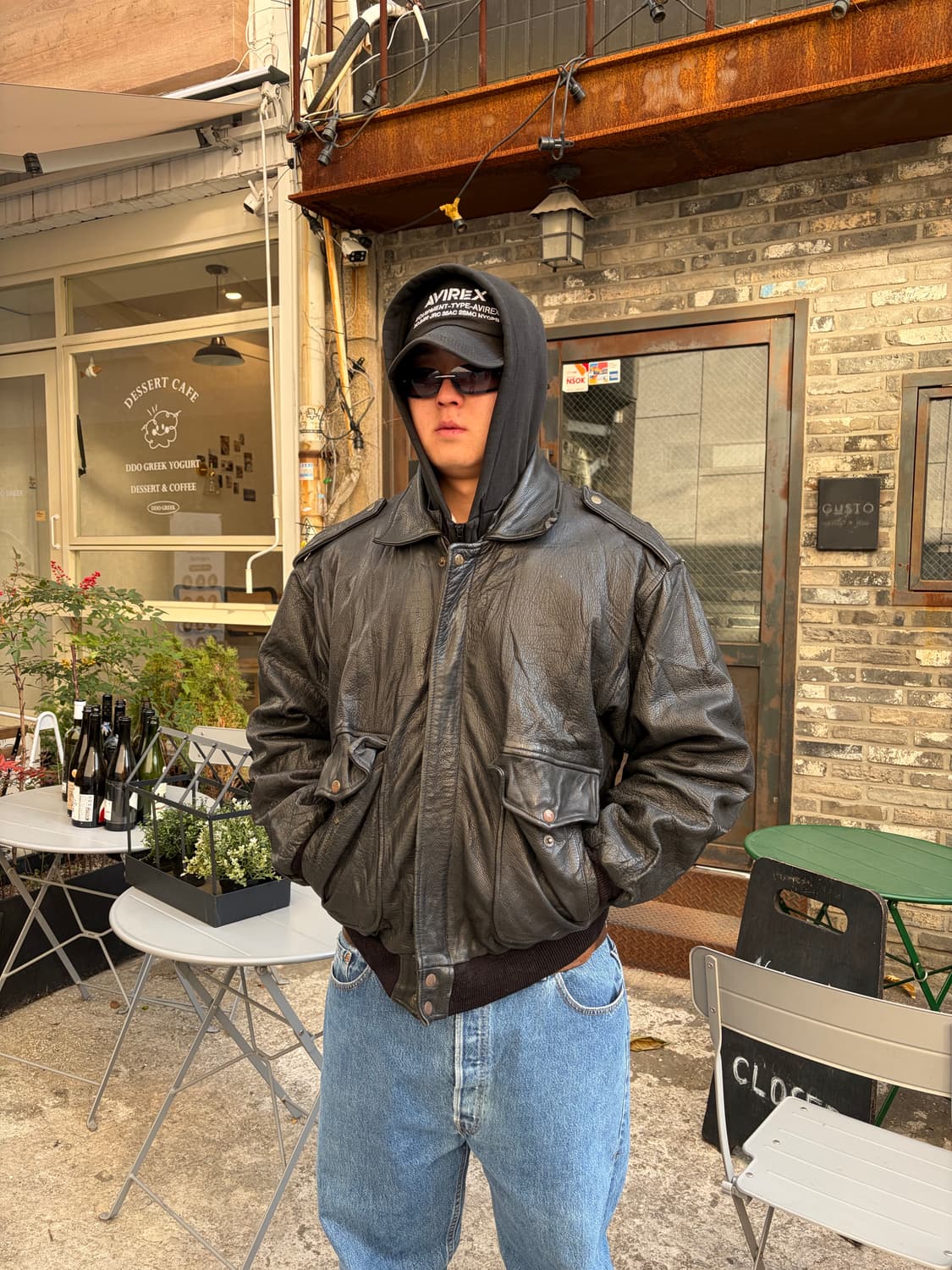 80’s Japanese cow-leather A-2 bomber 상품이미지3