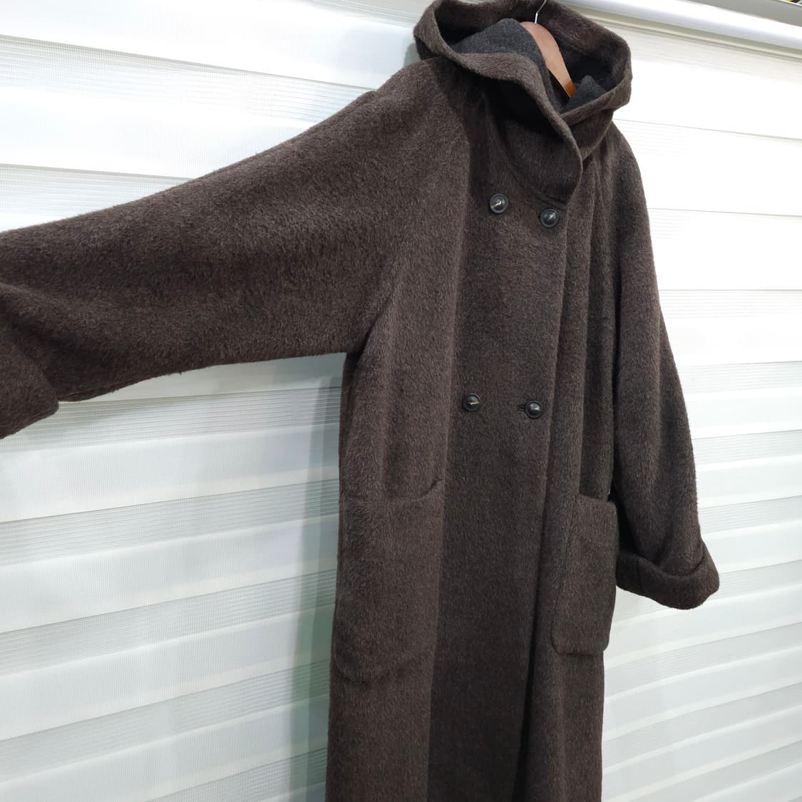 JAPAN 빈티지 알파카 더블 롱 후드 코트- 우먼프리 상품이미지4