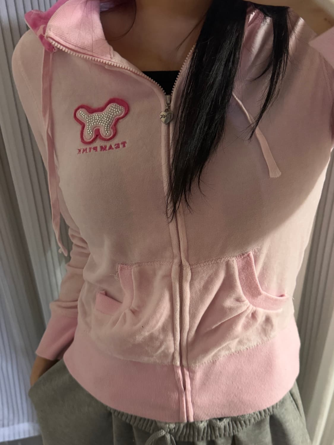 빅토리아시크릿 핑크 후드집업 (모자탈부착) 상품이미지1