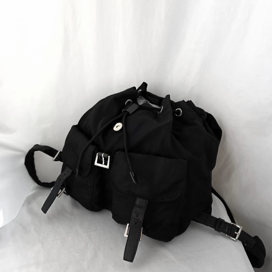 [정품 PRADA] 프라다 투포켓 나일론 빈티지백팩 라지 상품이미지5