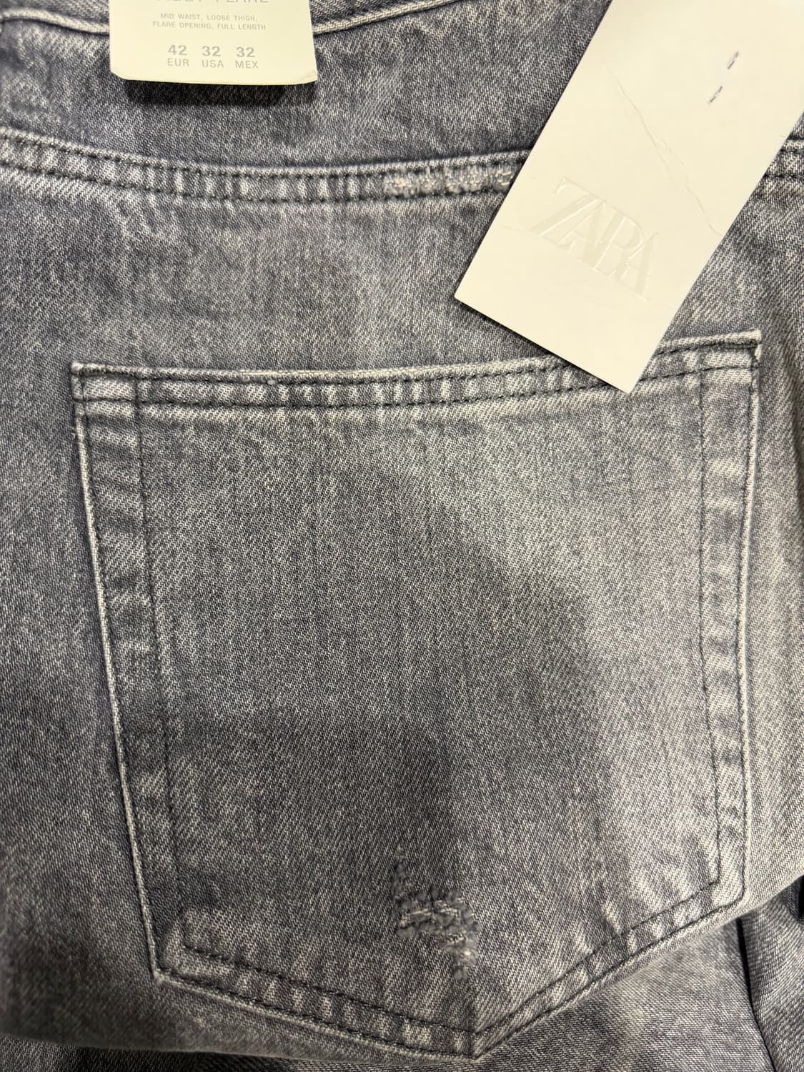 자라 그레이 워싱 배기 플레어 진 데님 상품이미지9