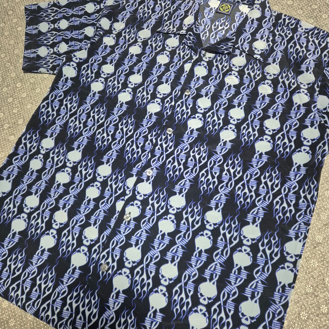 [M,실측L] 스컬 프린팅 볼링셔츠 -536 상품이미지2