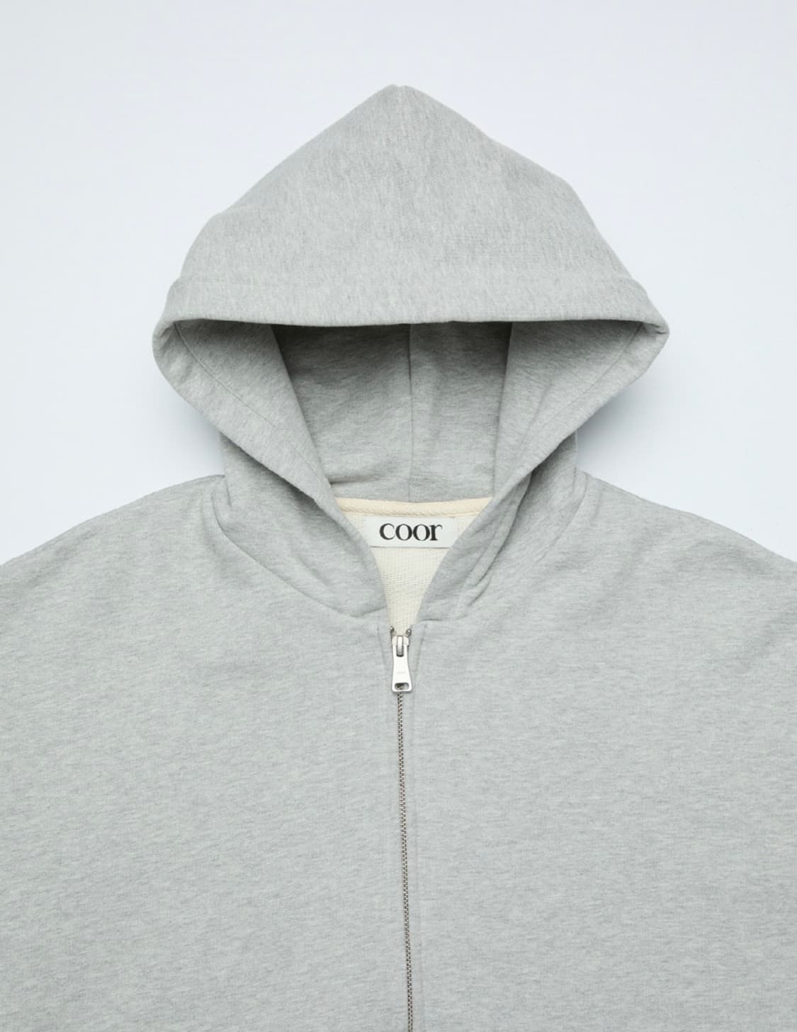 (새상품) 쿠어 미니멀 코튼 후드집업 그레이 상품이미지6