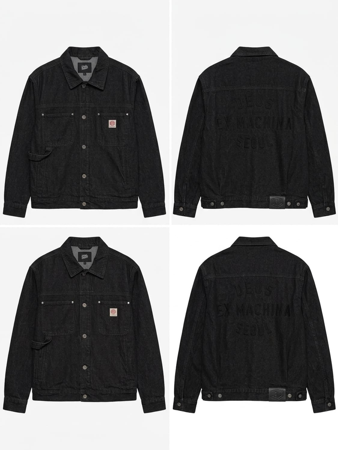 데우스 컬리지 어드레스 데님 트러커 자켓 인디고 블랙 L사이즈 상품이미지1