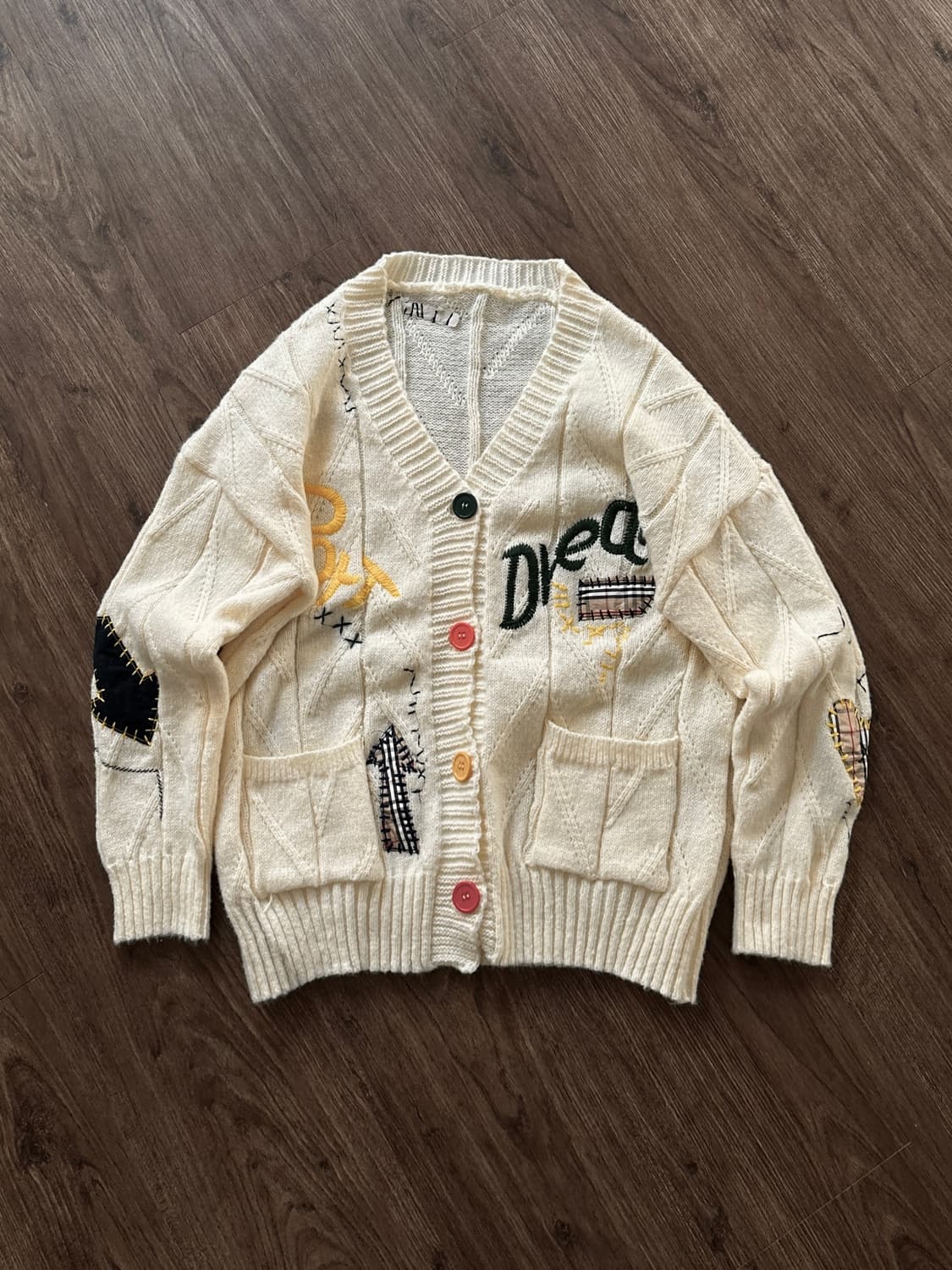 컬러 디테일드 패치워크 카디건 상품이미지7