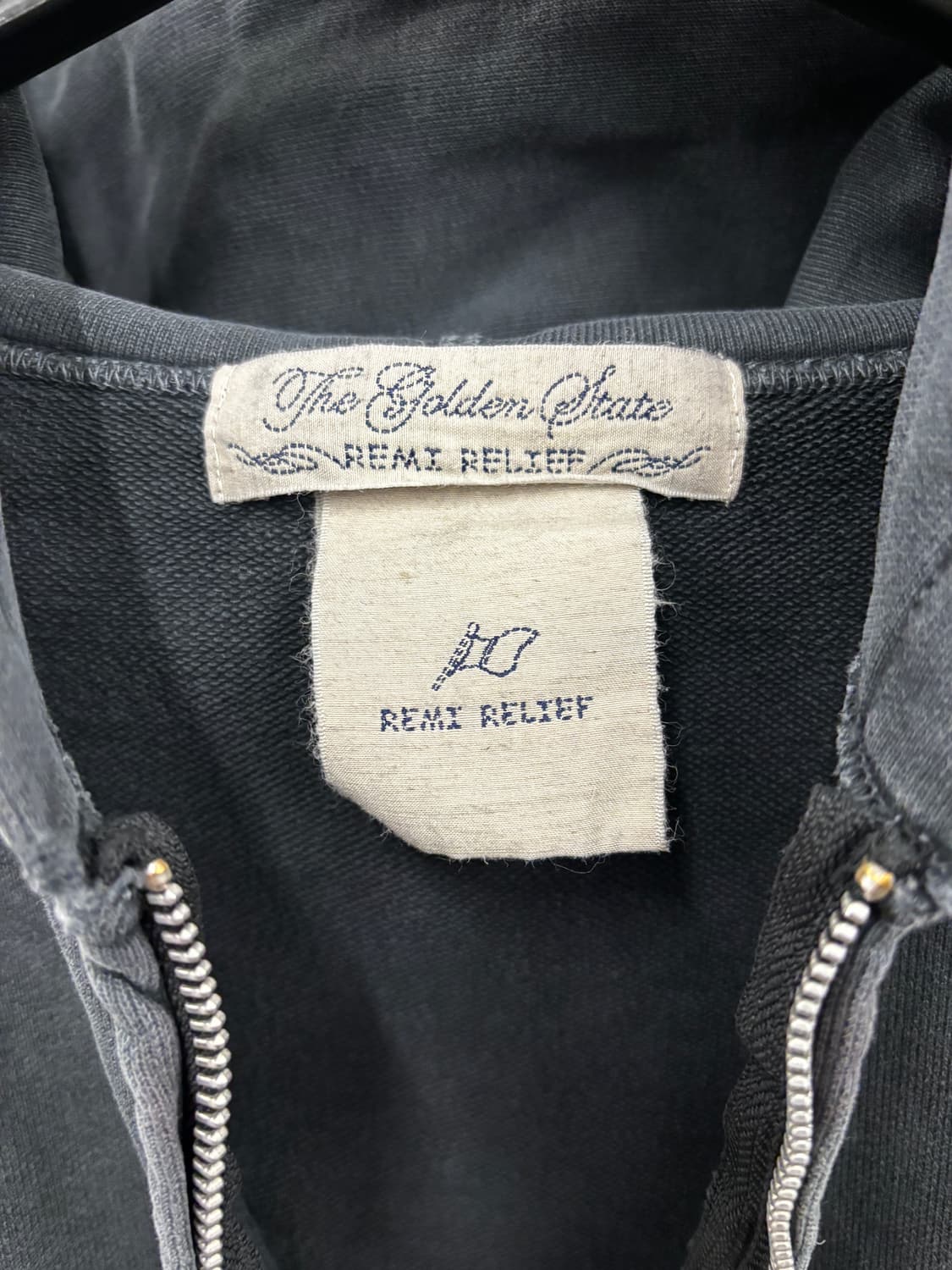 레미 릴리프 워싱 후드집업 XXL 차콜 상품이미지4