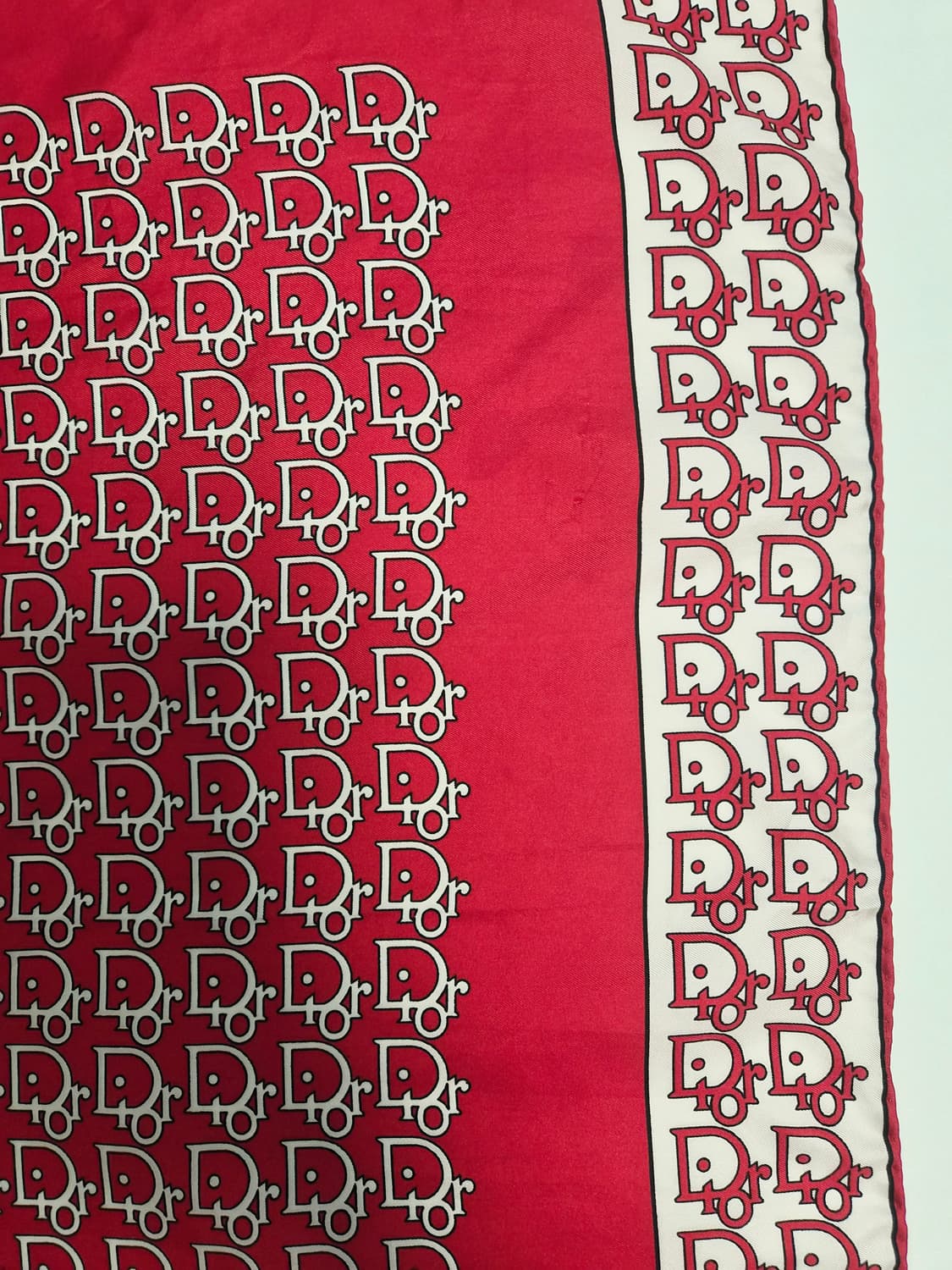 디올 오블리크 레드 실크 스카프 머플러 상품이미지6