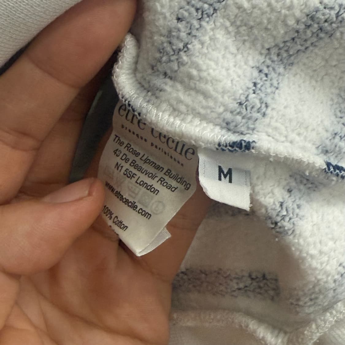 etre cecile 에뜨르세실 불독 프린팅 스트라이프 스웨트 셔츠 M 상품이미지3