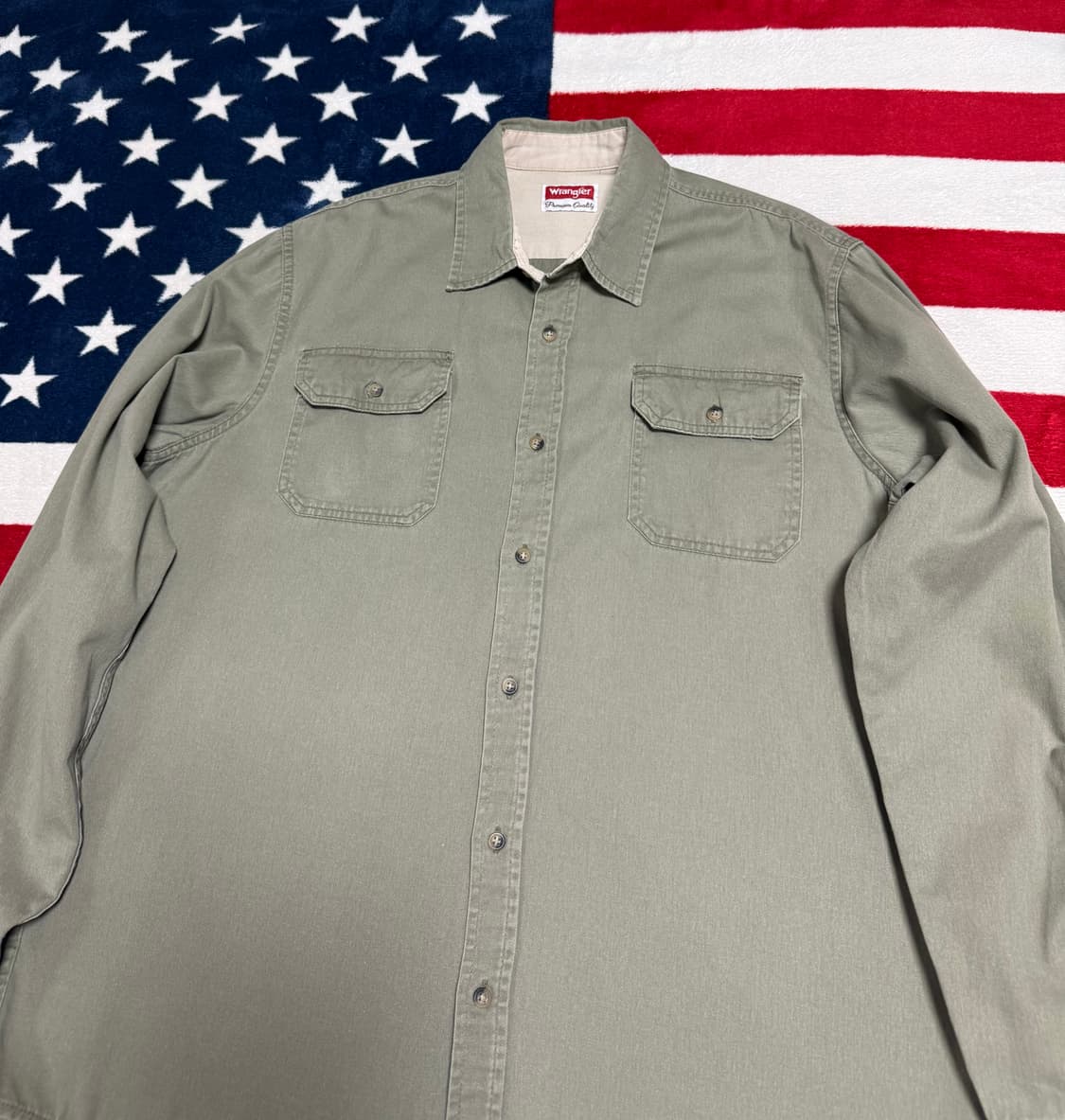 랭글러워크셔츠 Wrangler work shirt 빈티지워크셔츠올리브그린 상품이미지5