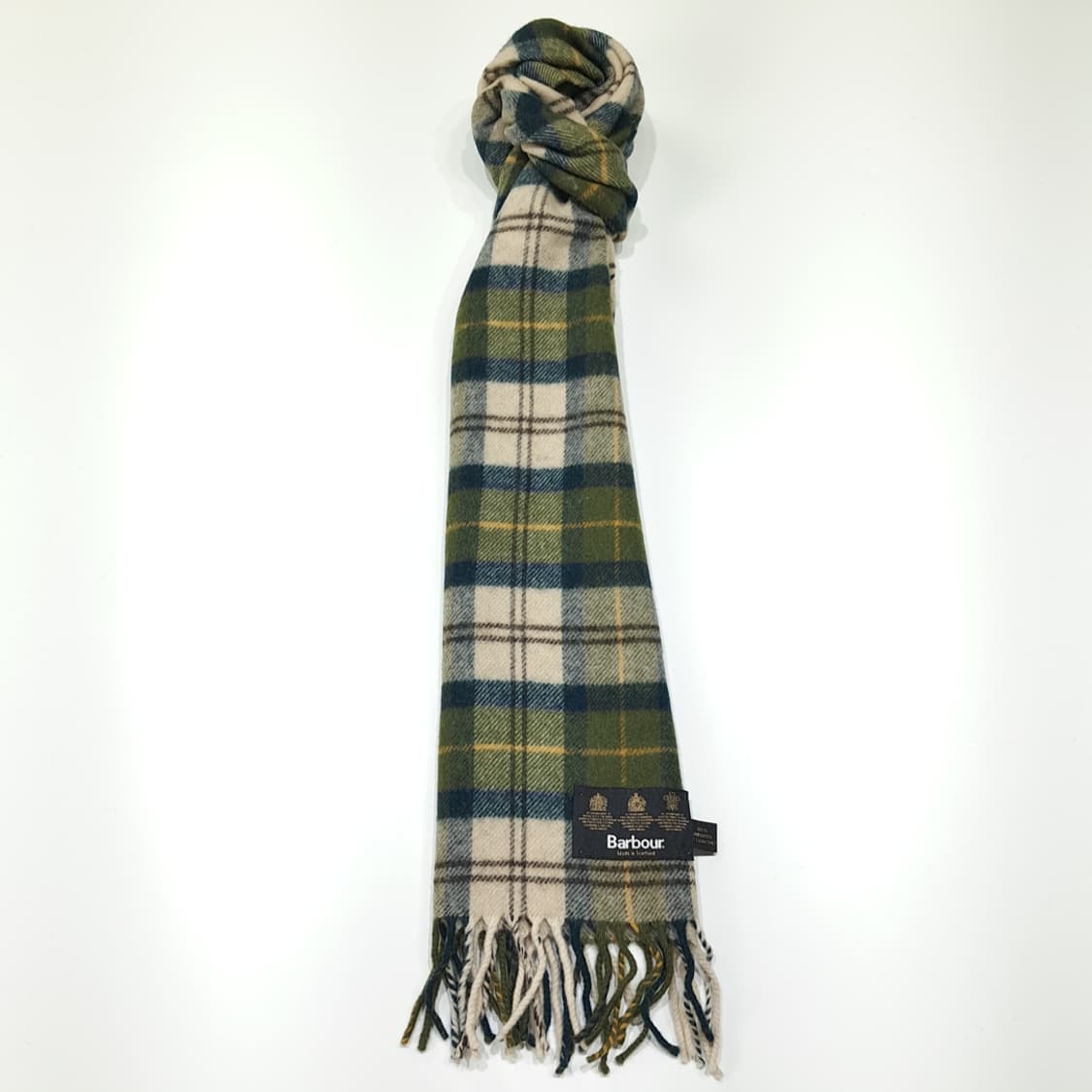 MX448 바버 올리브그린 클래식 타탄체크 머플러 목도리 상품이미지5