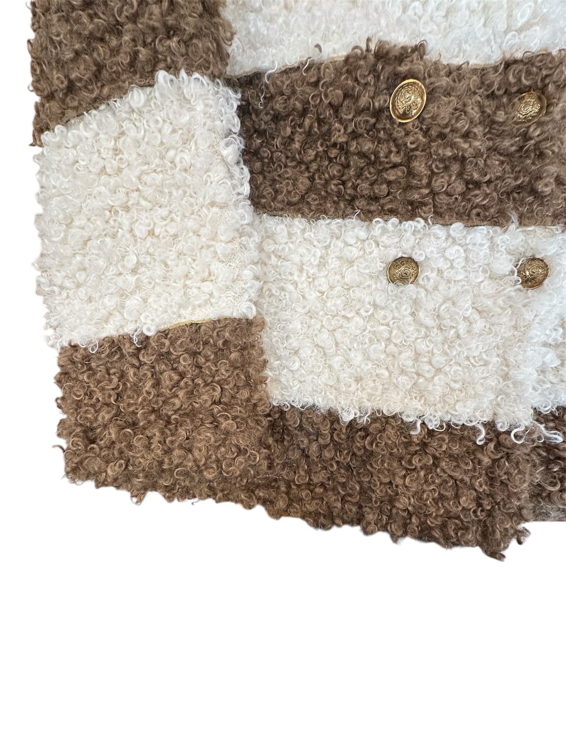 브라운 스트라이프 퍼자켓 상품이미지4