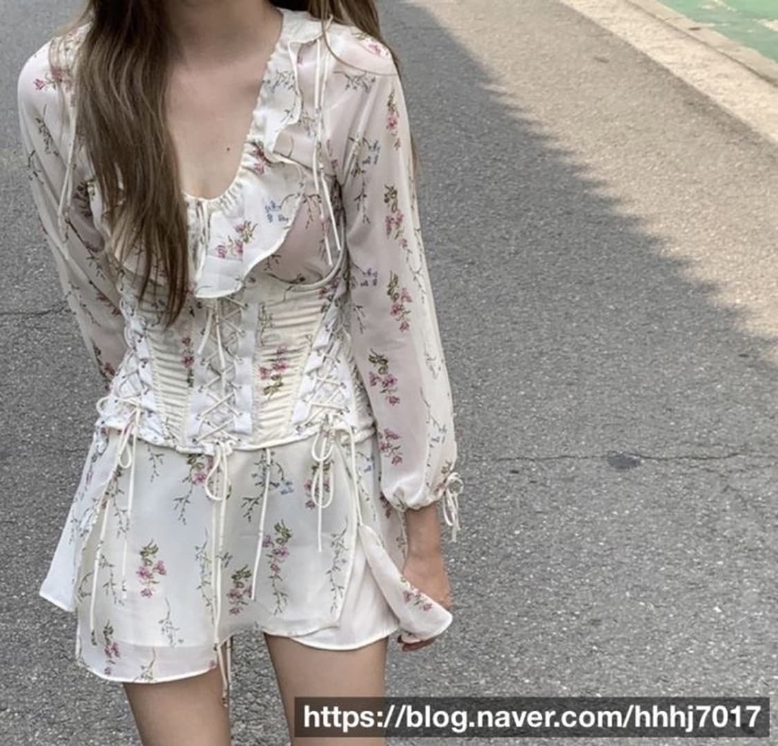 새상품) 환승연애 지연 보헤미안서울 플라워 쉬폰 원피스 상품이미지1
