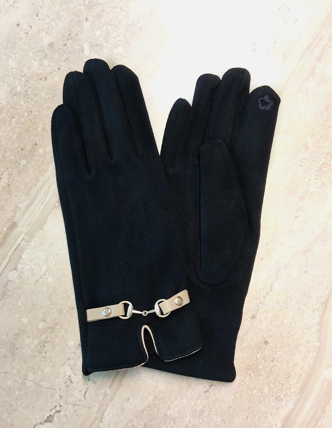 버클장식 스웨이드 장갑 블랙 (새상품) 상품이미지4
