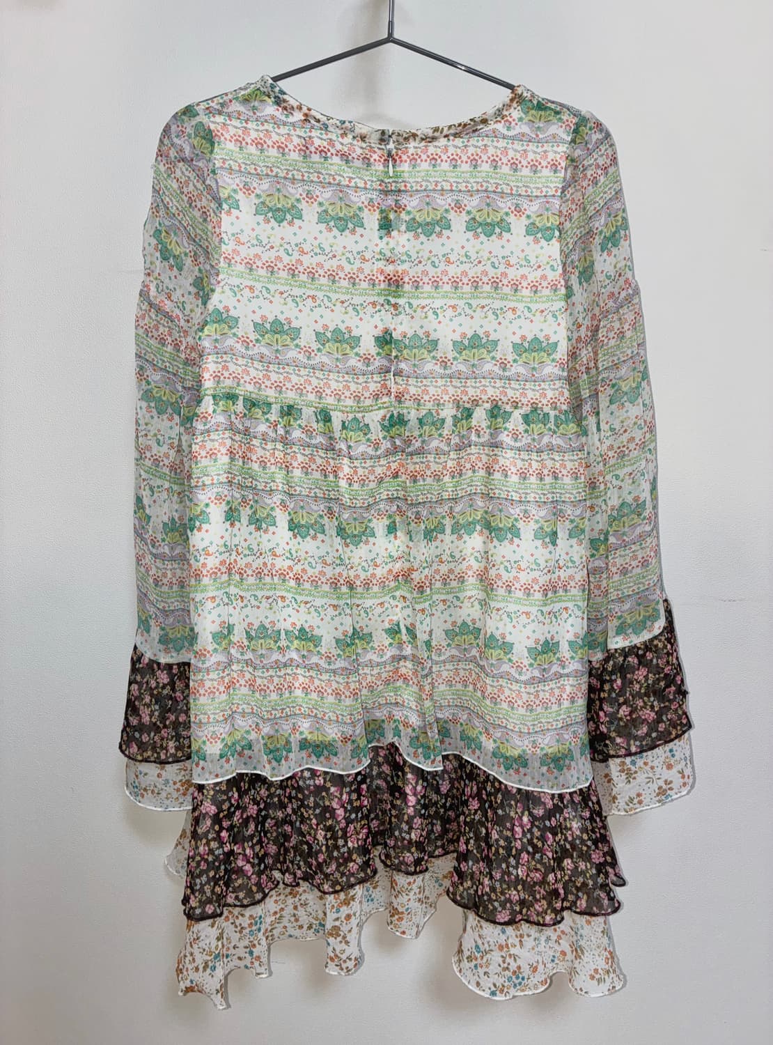 일본 빈티지 xaja 보헤미안 모리룩 에스닉 패턴 블라우스 원피스 상품이미지5