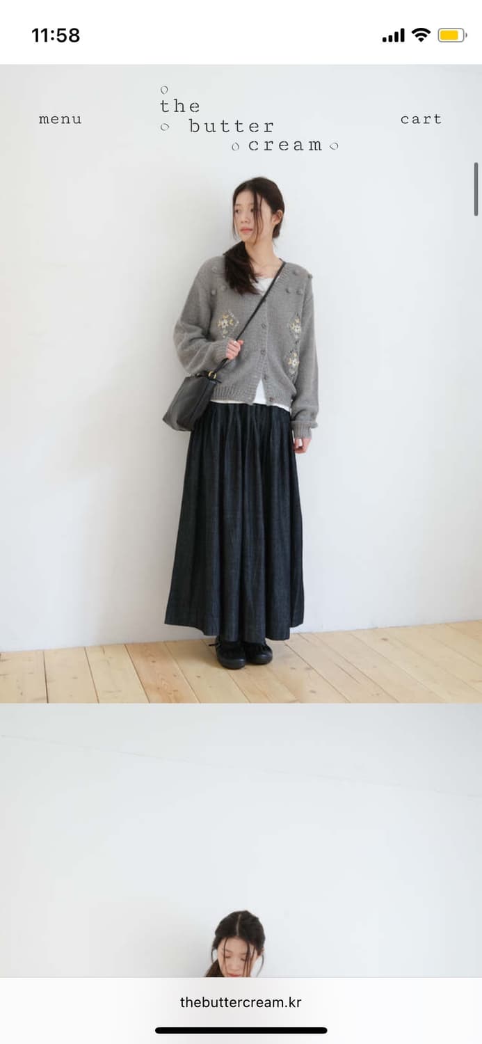 더버터크림 Denim pintuck banding skirt 상품이미지6
