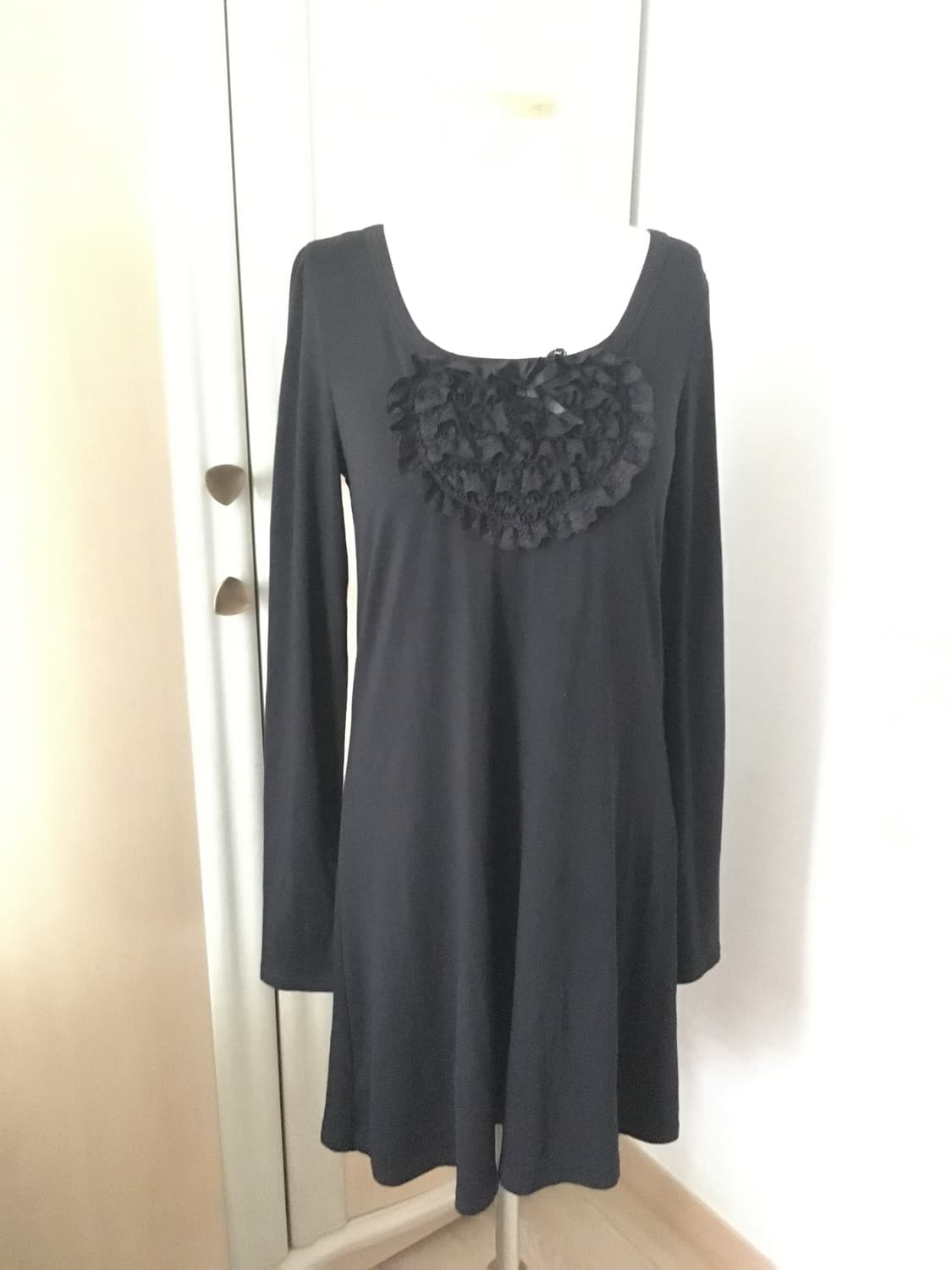 일본빈티지 블랙 원피스 블라우스 레이스 프릴 슬립 갸루 상품이미지4