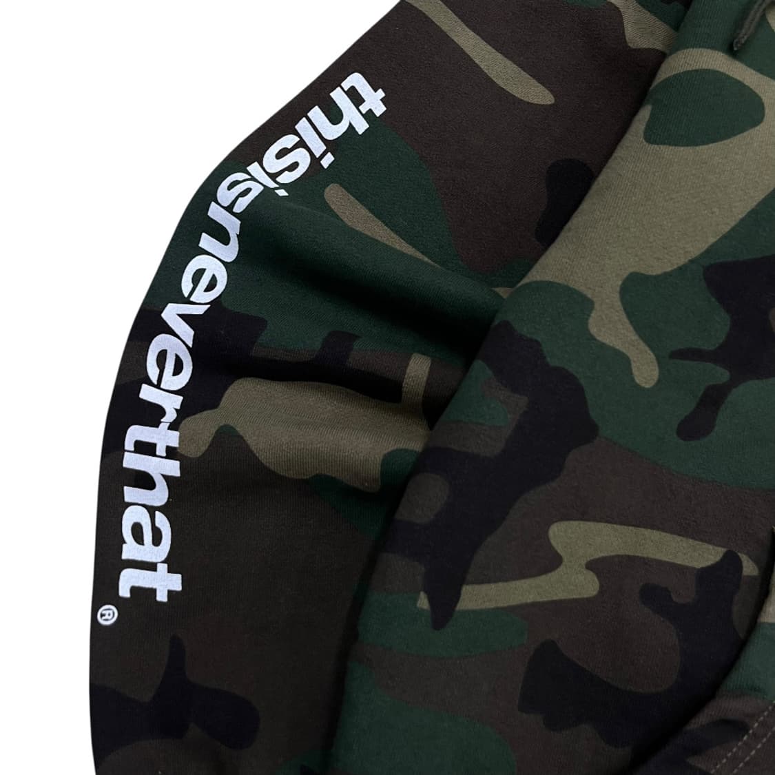 디스이즈네버댓 백로고 카모 후드 L 상품이미지5