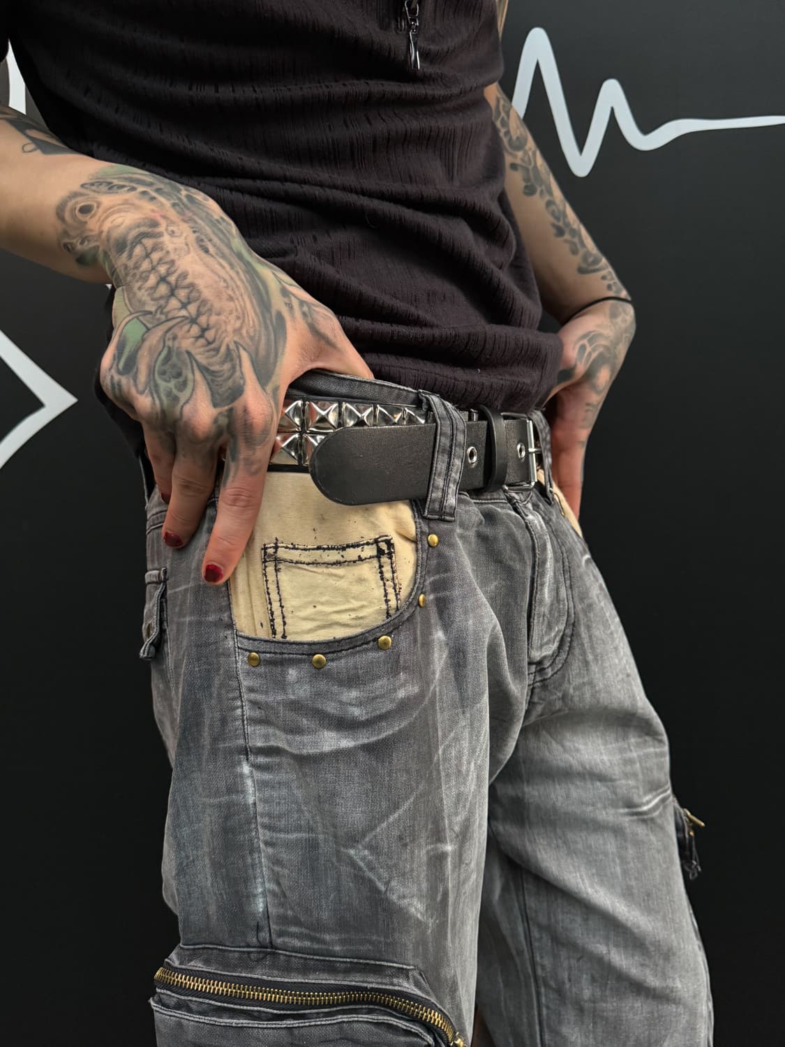 Multi Pocket Cargo Denim Pants 상품이미지3