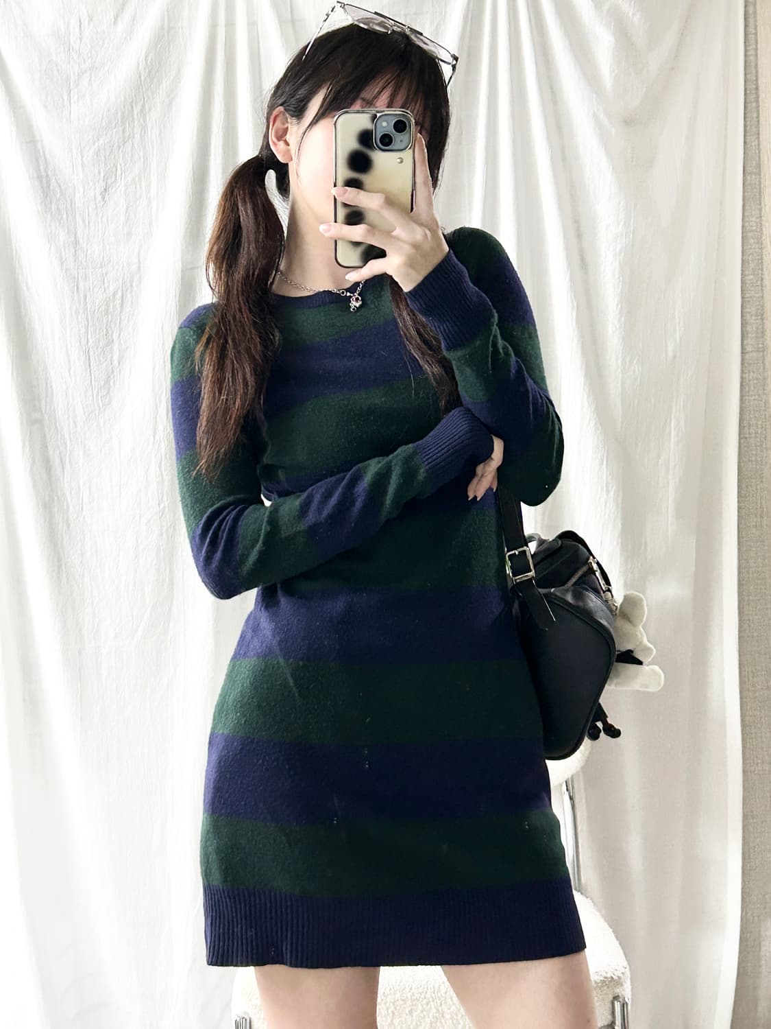 폴로 단가라 메리노울 니트 원피스 상품이미지3