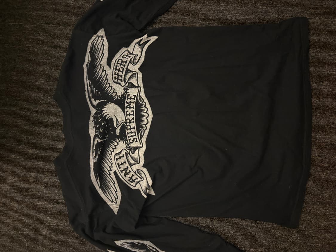 슈프림 안티히어로 이글로고 롱슬리브 블랙 M 상품이미지1