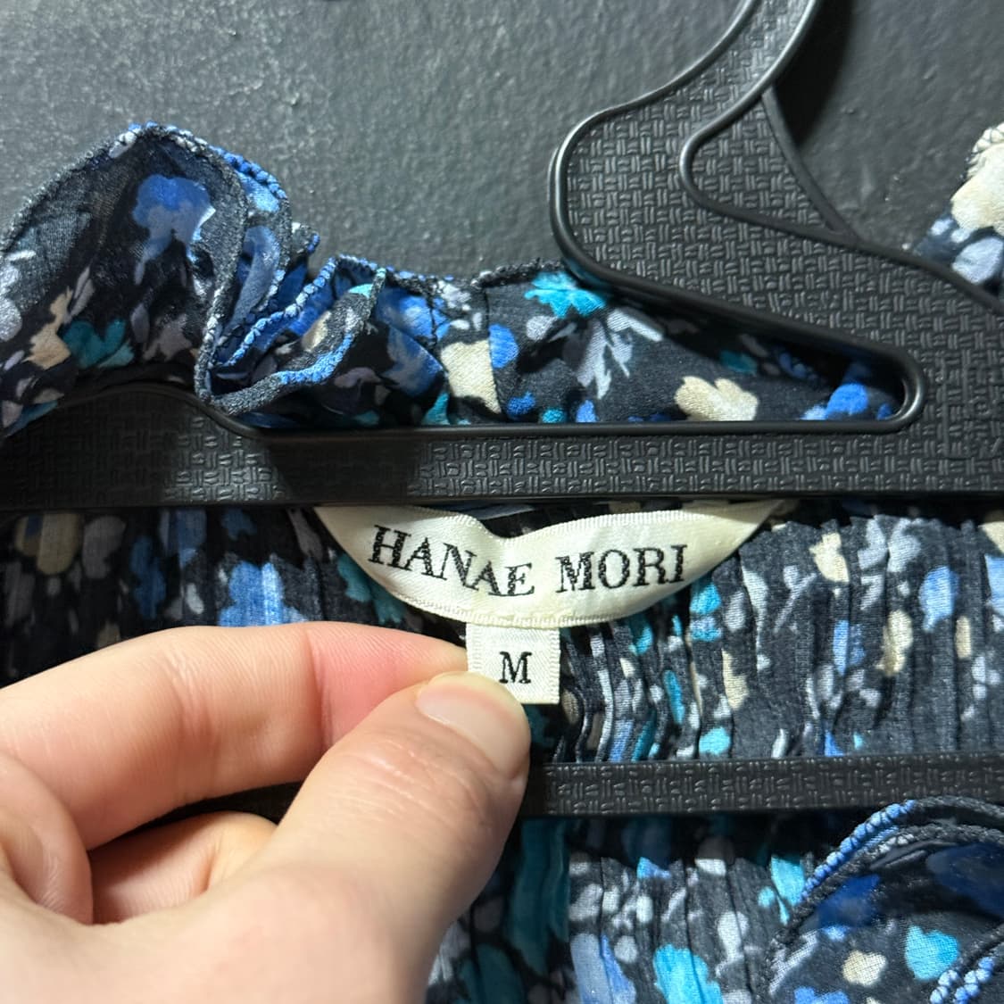 Hanae Mori 하나에 모리 플라워 풀 패턴 플리츠 러플 블라우스 상품이미지6