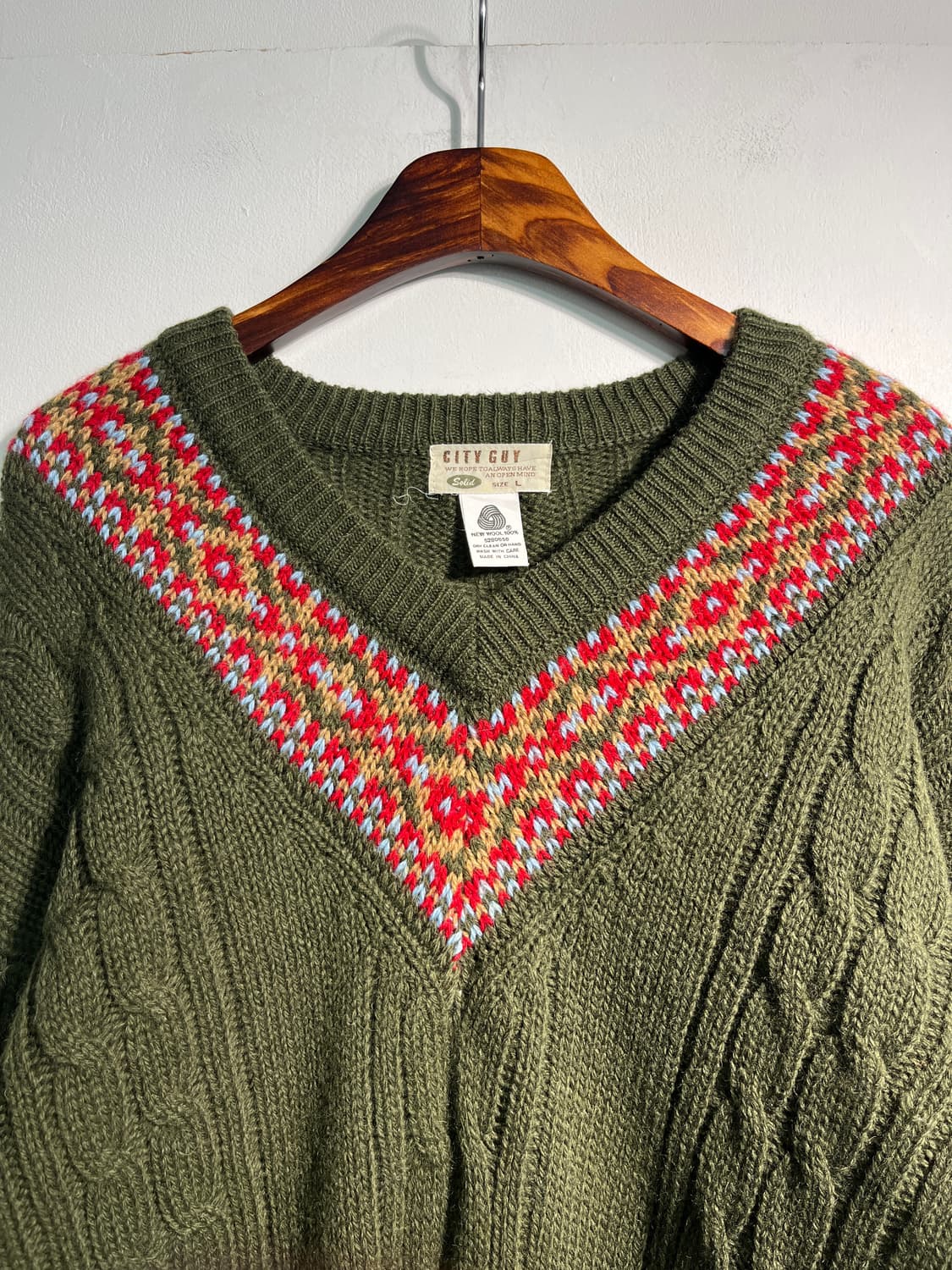 wool 100% 크리켓 니트 울100% XL 상품이미지3