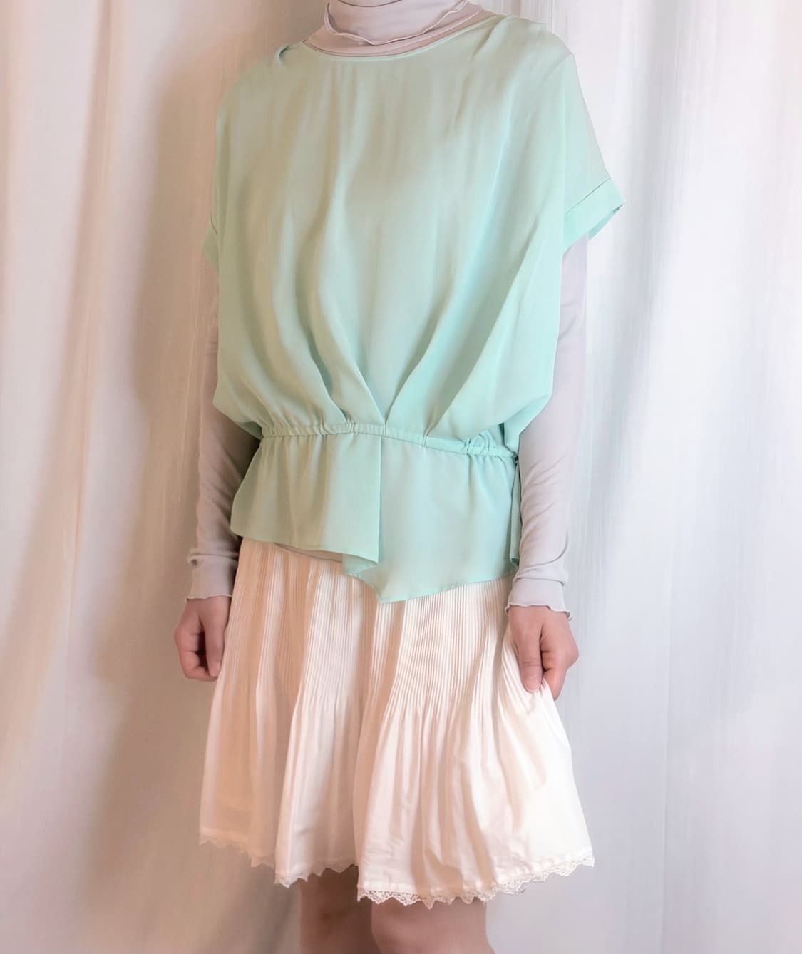 Sheer Ruffle T-shirt - Light Purple 상품이미지1