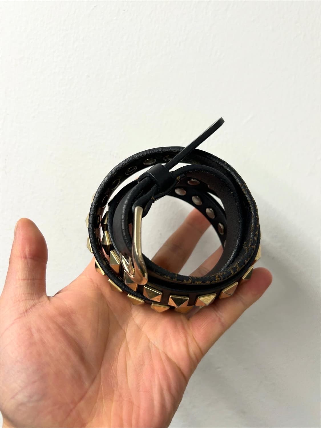 빈티지 레더 스터드 벨트 상품이미지2