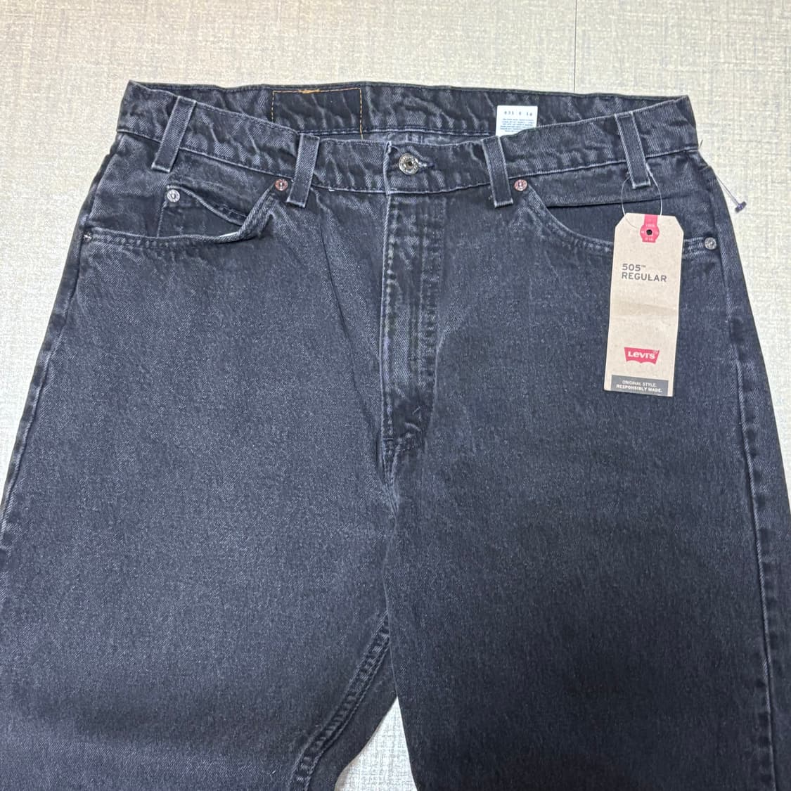 90s USA🇺🇸 리바이스 505 오렌지 탭 블랙 흑청 데드스탁 상품이미지2