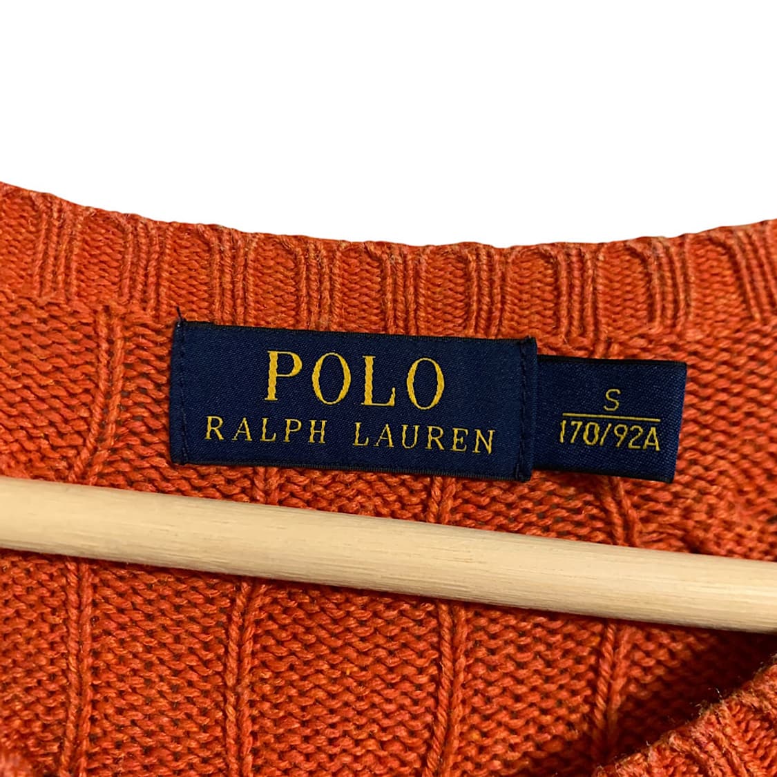 폴로 랄프로렌 실크 오렌지 케이블 니트 S 상품이미지2