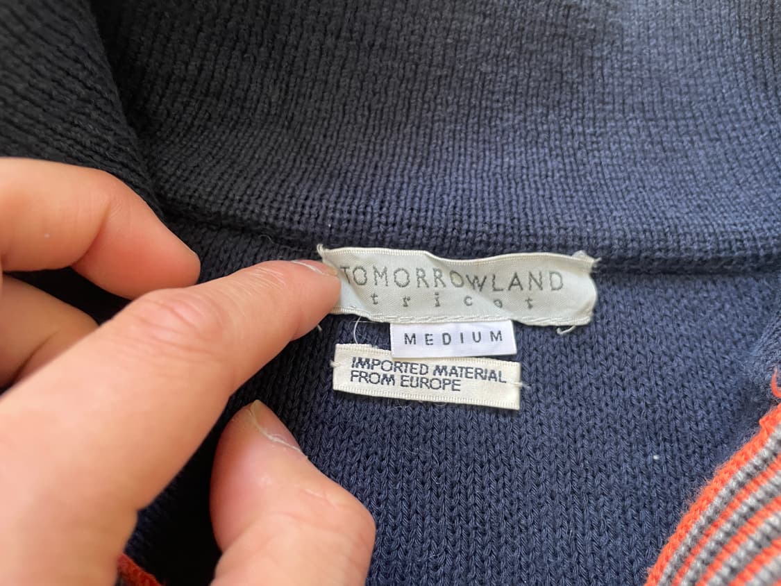 투모로우랜드 트리콧 하이넷 버튼 네이비 가디건  J04194 상품이미지5