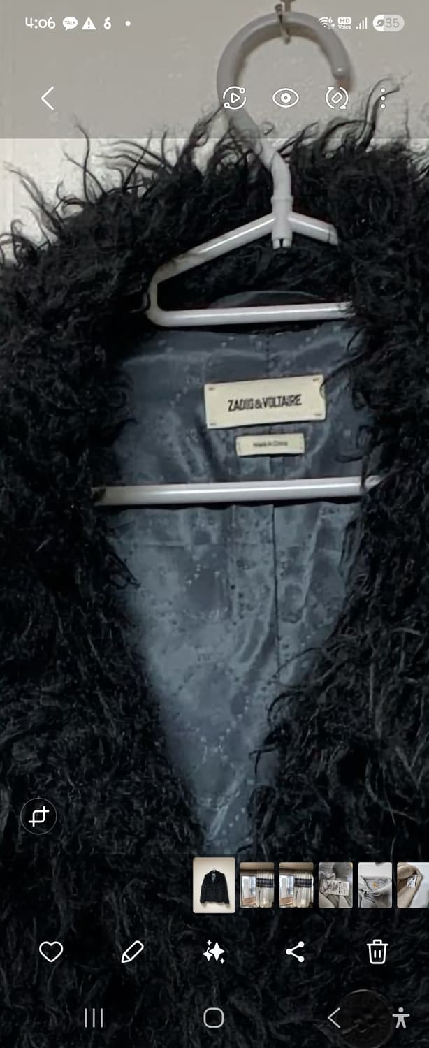 자딕앤볼테르 블랙 퍼 자켓 상품이미지3