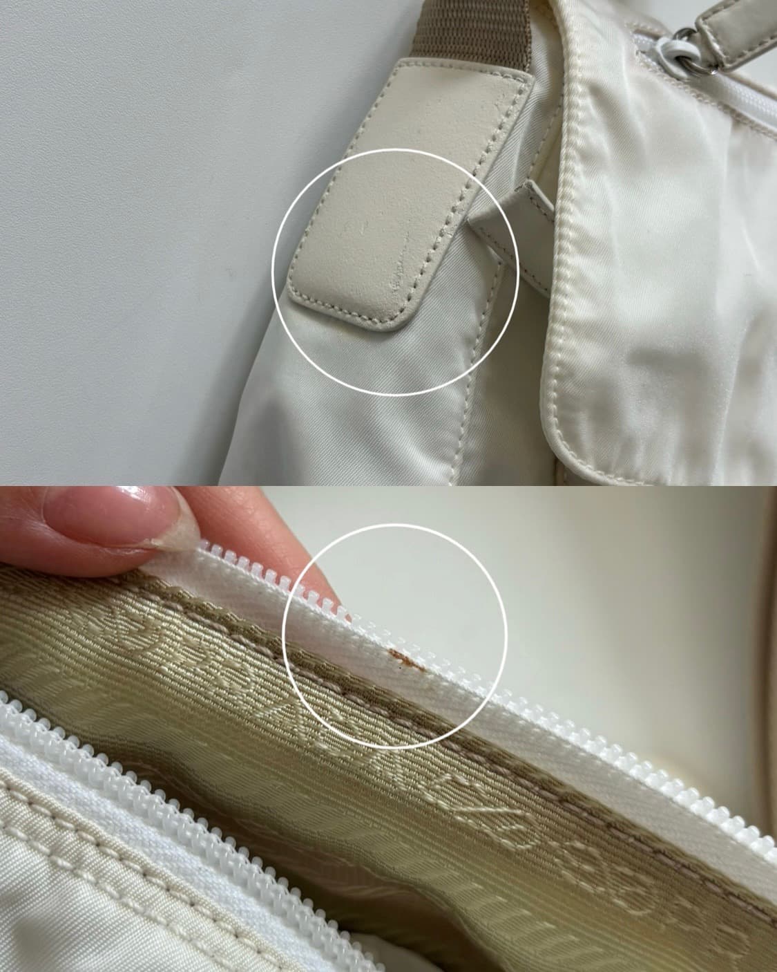 Prada 프라다 화이트 포코노 나일론 크로스백  상품이미지10