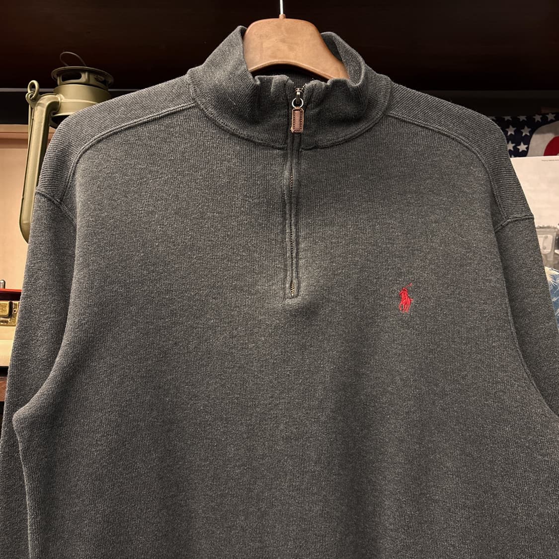 90s 폴로 랄프로렌 피마코튼 니트 하프집업 차콜 N925 상품이미지3