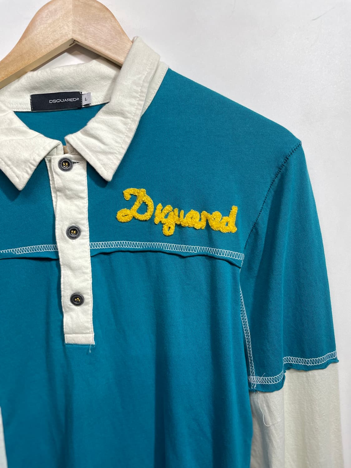 디스퀘어드 블루 롱슬리브 폴로티셔츠 상품이미지3