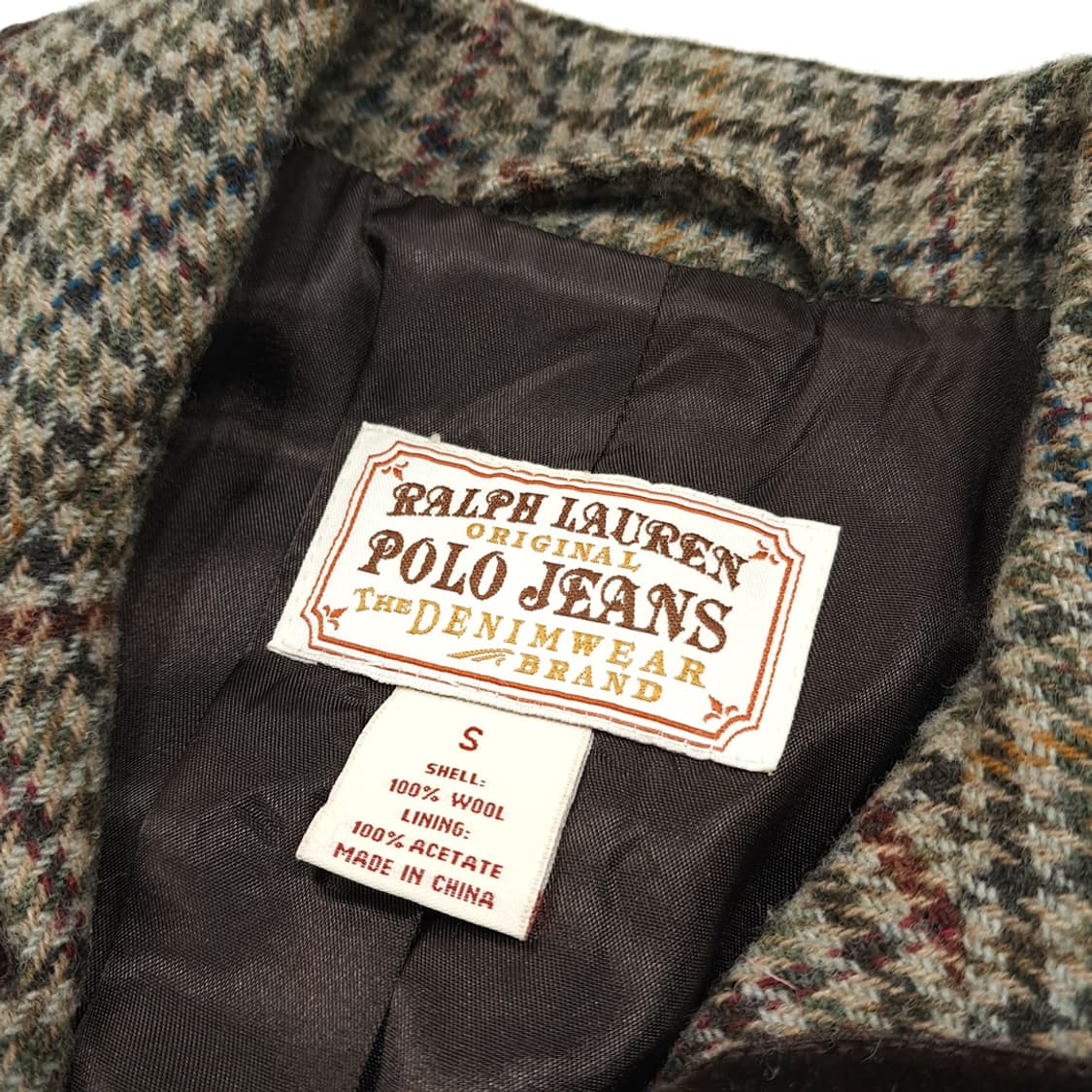 CL427 S 폴로 00s 울 건클럽체크 벨벳트리밍 자켓 아우터 상품이미지3