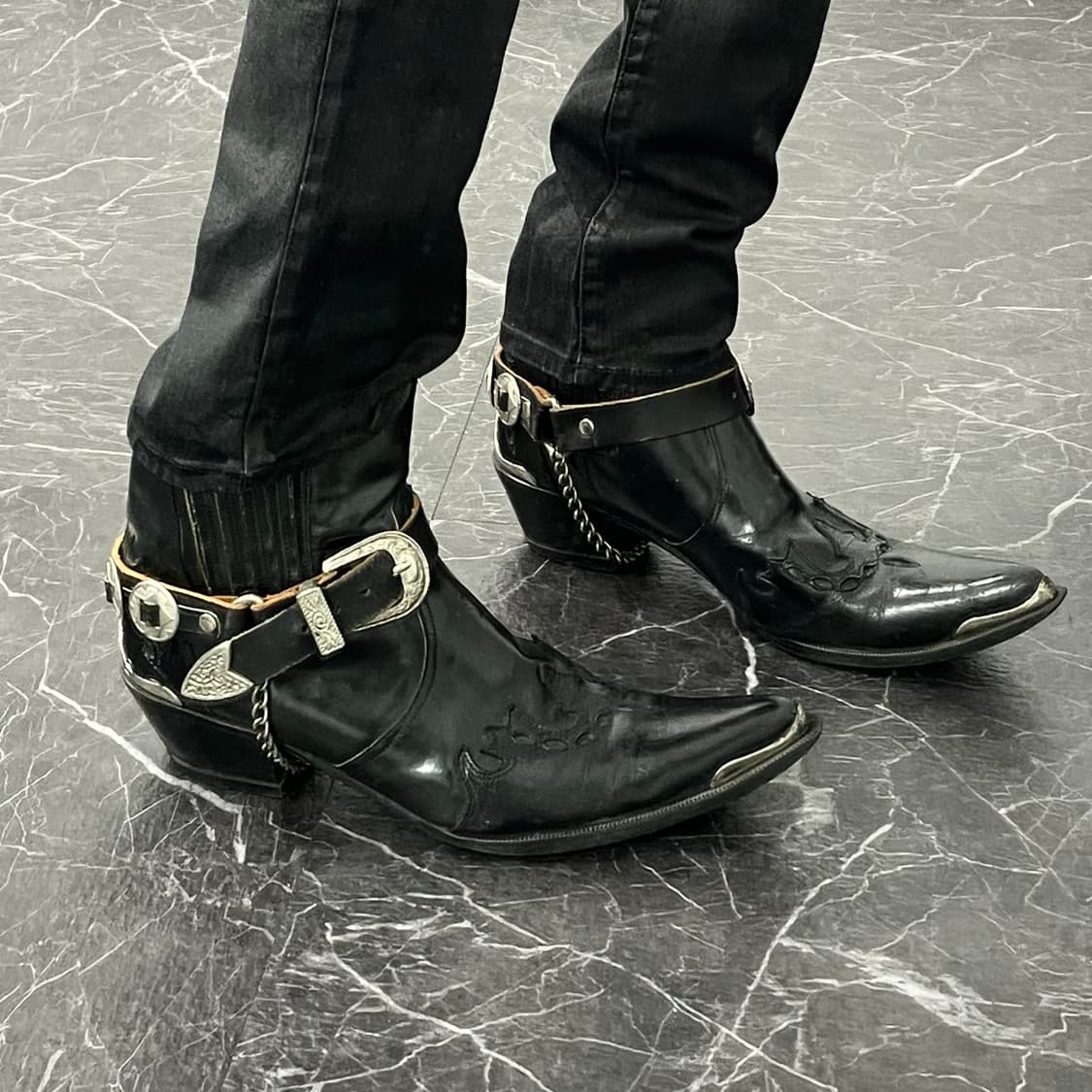 엘도라도 소가죽 모터사이클 크롬 웨스턴 부츠 상품이미지3