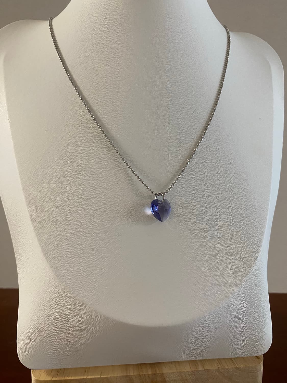 하트 크리스탈 퍼플 목걸이  상품이미지1