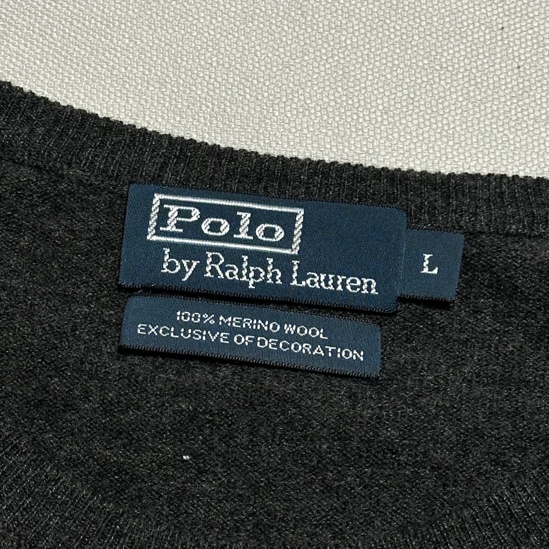 L 폴로랄프로렌 메리노 울 차콜 니트 상품이미지4