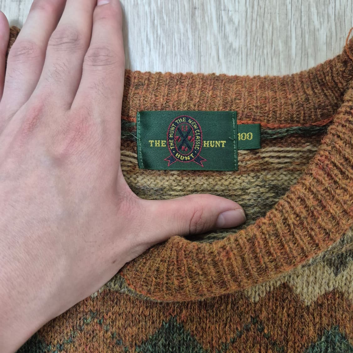 더 헌트 아가일 패턴 니트 상품이미지4