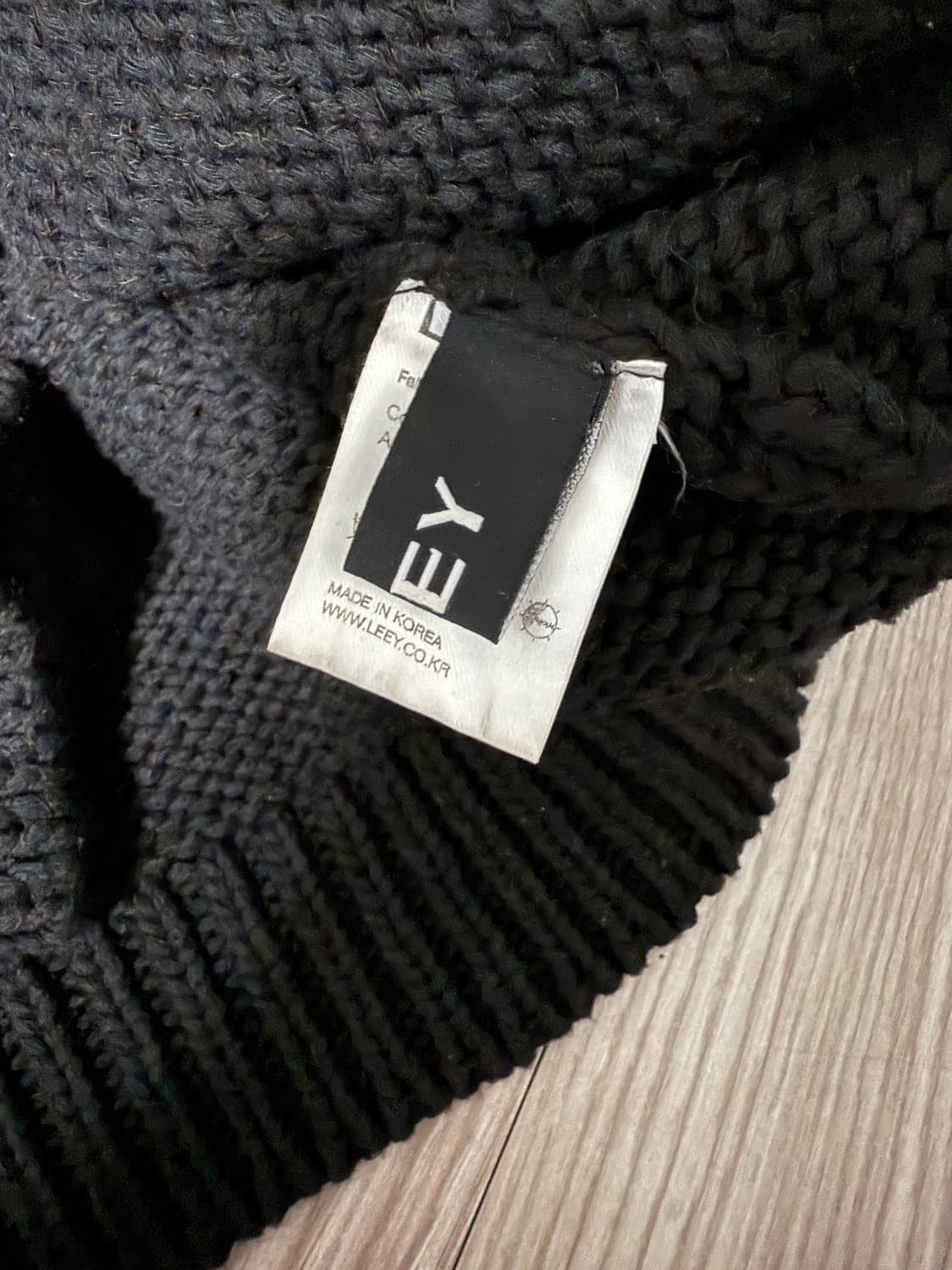 엘이이와이 다이애그널 후디드 가디건 블랙 상품이미지8