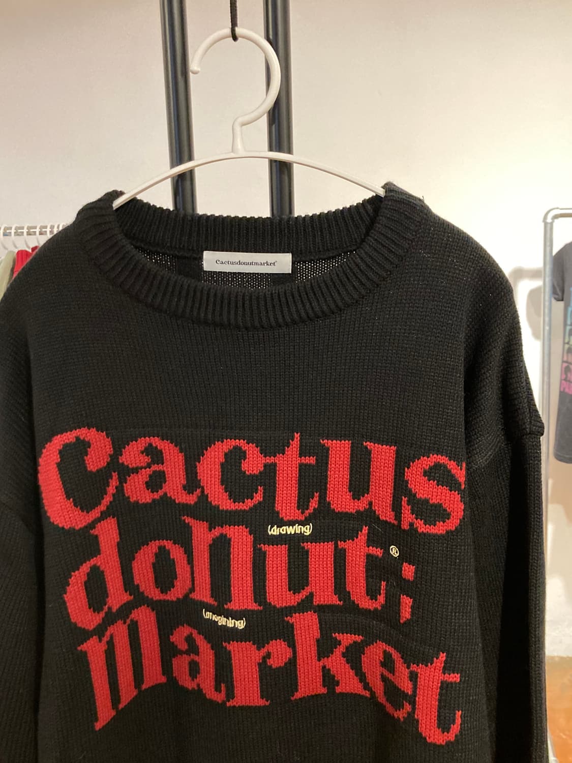 빈티지 레드 레터링 니트 상품이미지2