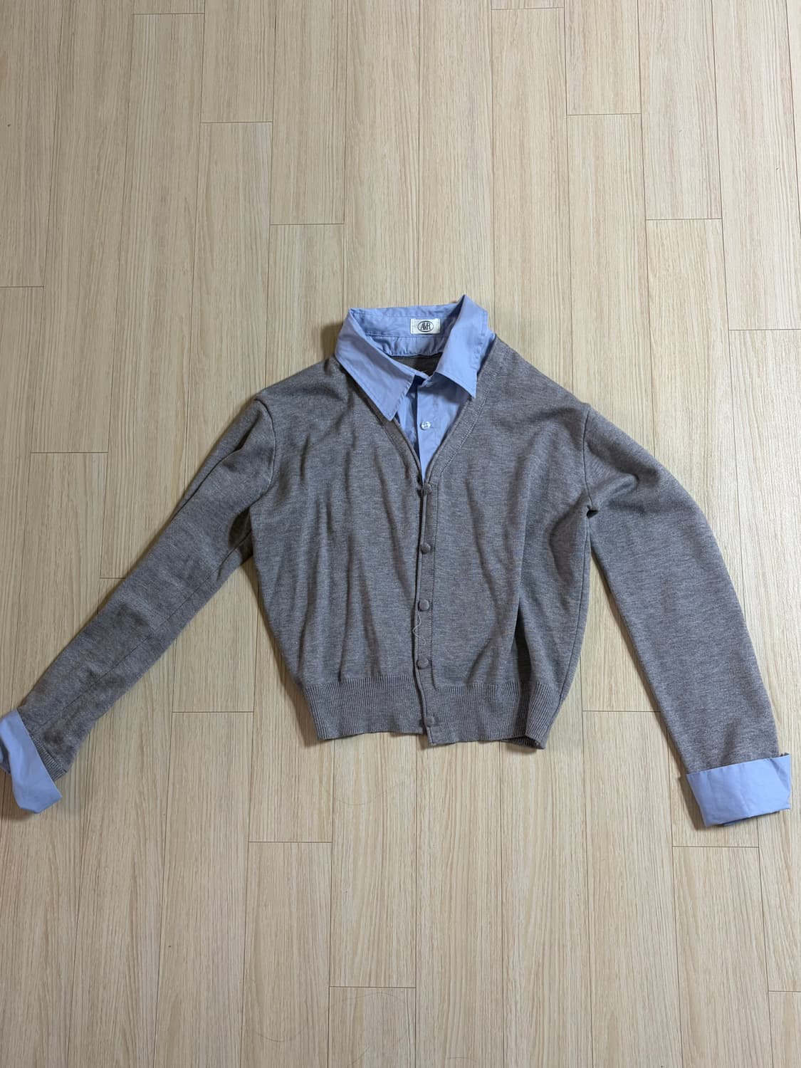 소라&그레이 셔츠 니트 일체형 상품이미지1